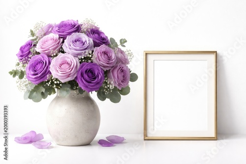 Decorative violet roses in ...
