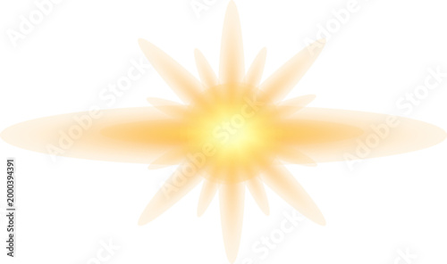 Horizontal Golden Lens Flare with Soft Radiant Glow