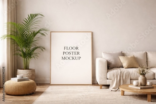 Floor poster mockup composi...