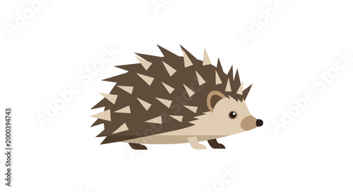 Charming Spiky Hedgehog Illustration in a Simple Flat Style, a Delightful Woodland Creature Graphic for Kids' Content and Nature-Inspired Projects
