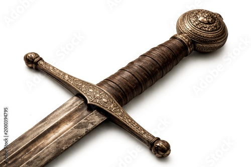 Antique medieval sword pomm...