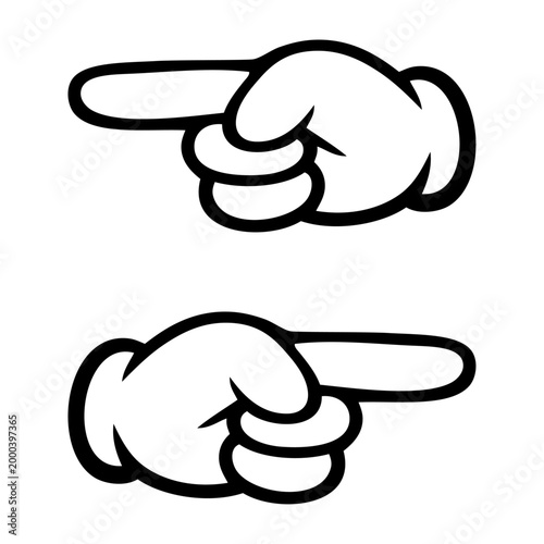 Photos Logo con dibujos animados con líneas de guantes estilo retro con el dedo índice