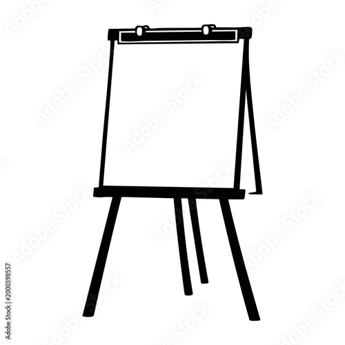 Basic outline of a portable flipchart, perfect for jotting down notes, holding meetings, and strategizing for business