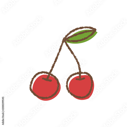 シンプルなさくらんぼの手描き