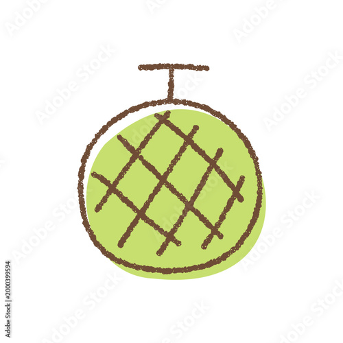 手描きのシンプルなメロン