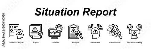 Situation Report  banner web icon vector illustration concept with an icon of medical with icon of Thermometer, Sugar Blood Level, Sphygmomanometer, Body Scale, Electrocardiog.