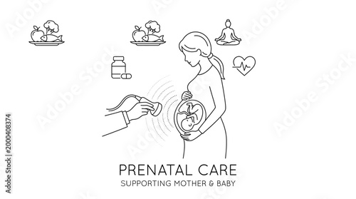 Prenatal Care Supporting Mother and Baby with Medical Check-up and Healthy Lifestyle.
