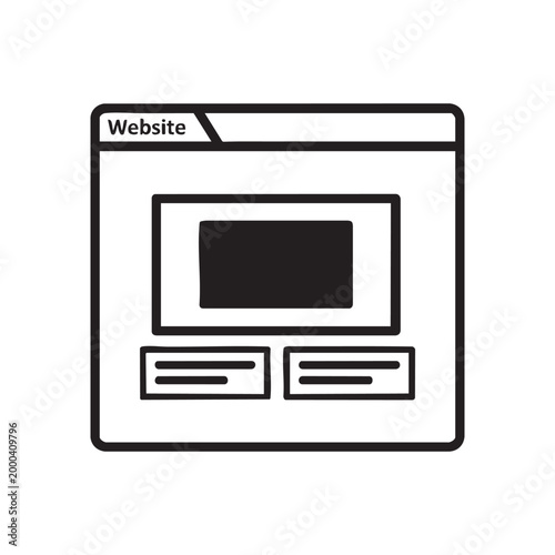 Modern website layout design with video and text placeholders