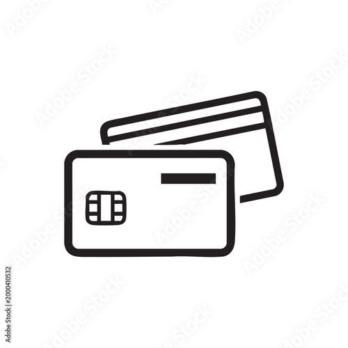 Smart chip cards with sim icon isolated on transparent background