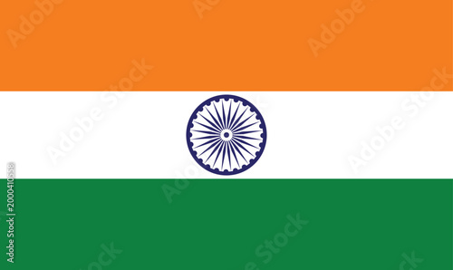Photos Indian flag with saffron white and green horizontal stripes and Ashoka Chakra