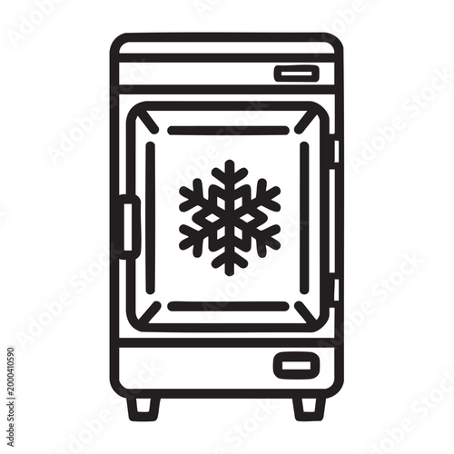 Snowflake icon inside a refrigerator isolated illustration