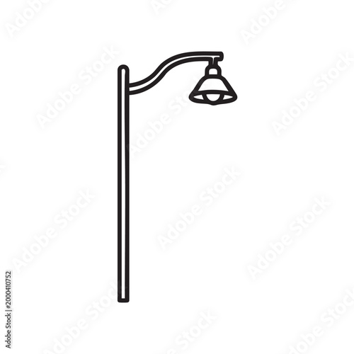 Vintage street lamp illustration with a curved arm design