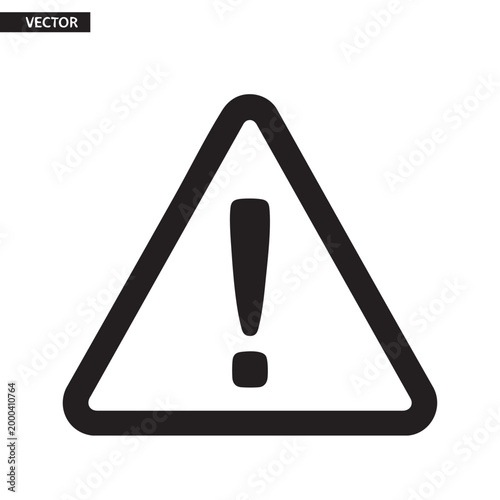 Warning sign with exclamation mark in triangular frame vector icon