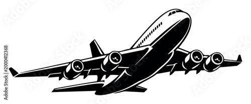 Passenger airplane flying, representing air transport, global travel, and cargo delivery