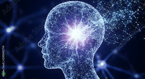 Digital Brain Network and Neural Connections Representing Artificial Intelligence and Thought