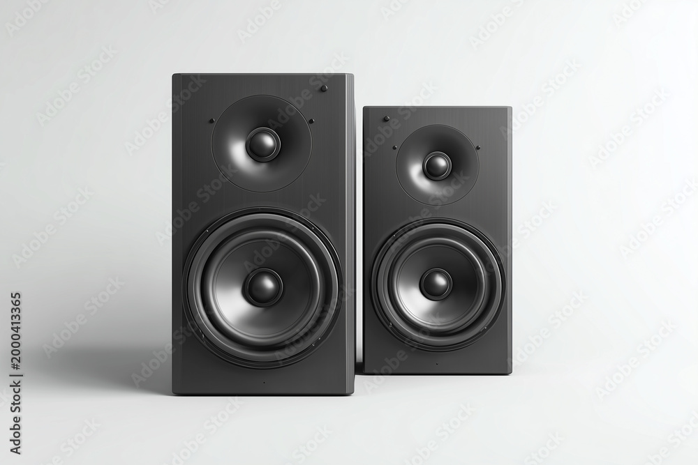 Fototapeta premium Modern audio loudspeaker isolated on white background.