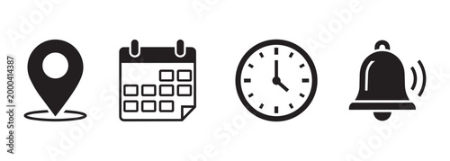 Appointment Booking and Event Schedule Icon Set for Website and App UI Design