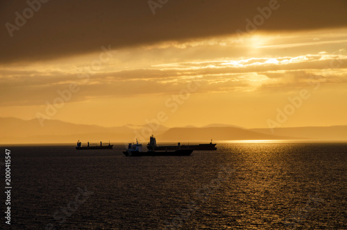 sunset on the sea