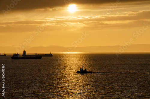 sunset on the sea
