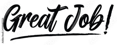Great job vector text calligraphy handwritten modern brush lettering isolated on transparent background