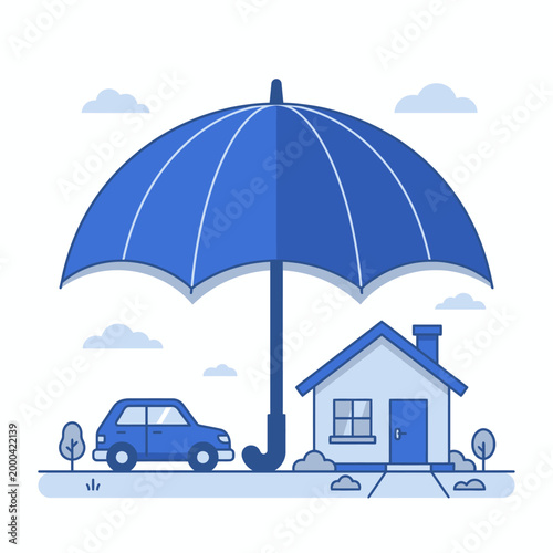 Protection and safety concept with umbrella.