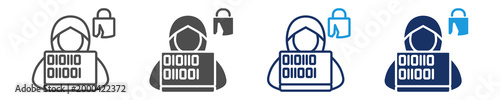 hacking icon set with multi concept