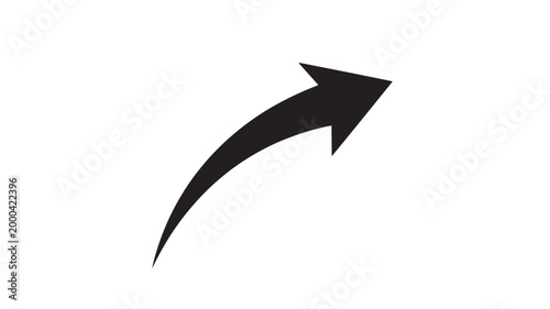 Black Arrow Pointing Upwards On White Background For Directional Concepts