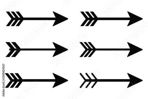 Arrow icon, directional navigation symbols, flat modern pointers, interface movement indicators, user guidance concept, vector illustration
