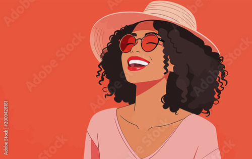 Joyful Black Woman Enjoying Summer Vacation