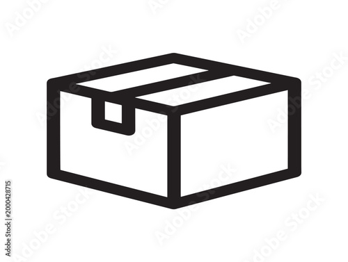minimalist delivery box icon flat design vector illustration