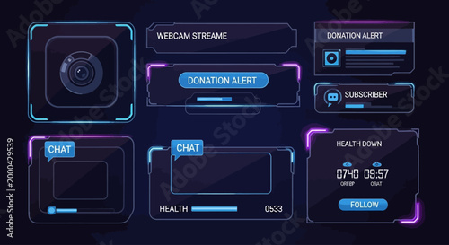 Futuristic UI Interface Vector Graphic