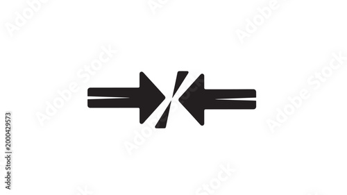 Black Arrows Crossing Opposite Directions On White Background For Conceptual Conflict Ideas