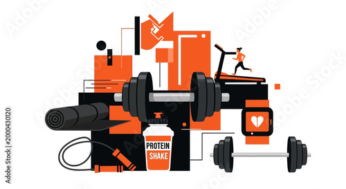 Gym Equipment Vector Illustration