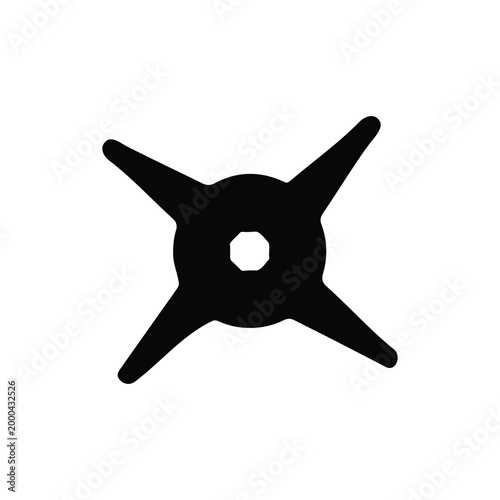 Blender machine blade silhouette icon vector flat design.