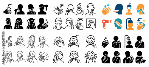 Personal hygiene icons and illustrations