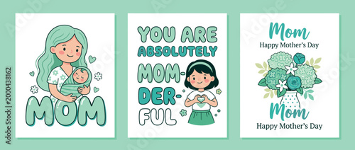 Mother's Day Mothers Day greeting card collection featuring maternal love and appreciation for family celebration and seasonal gifting