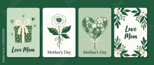Mother's Day Floral greeting card collection for Mother's Day celebration and seasonal gift giving to express appreciation and love