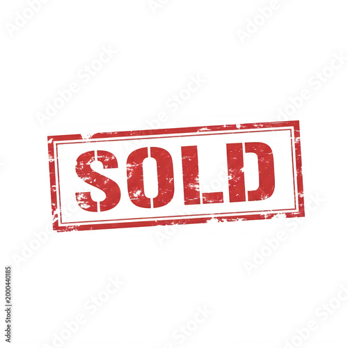 Red sold stamp