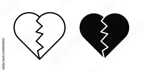 Broken heart icon pack, best for Graphic designs. Vector
