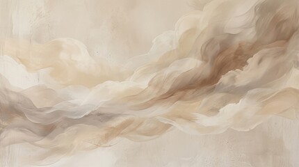 Soft beige and brown abstract texture with layered cloud like forms, warm neutral background for interior, wellness or editorial design, gentle depth, refined detail, no logos