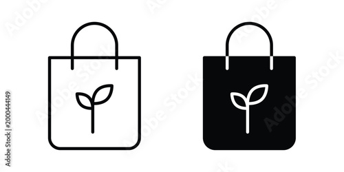 Eco bag icon pack, best for Graphic designs. Vector