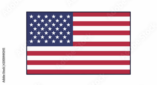 A simplified graphic representation of the American flag with bold outlines