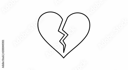 A simple line drawing depicts a heart symbol split into two halves