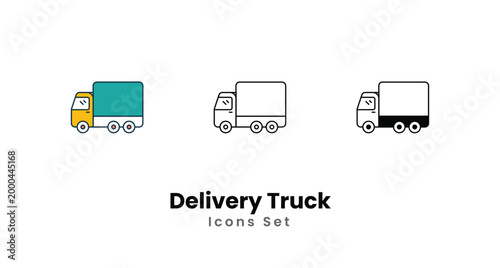 Delivery Truck icons vector set stock illustration