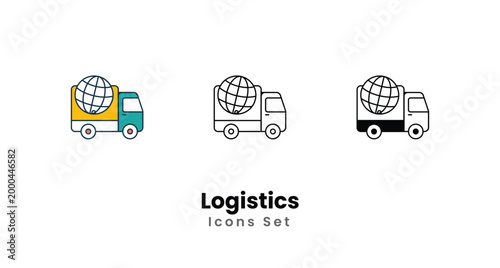 Logistics icons vector set stock illustration