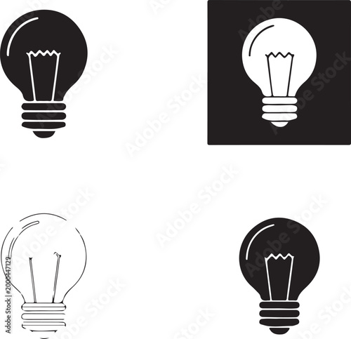 Light bulb icons for idea innovation and inspiration Vector.