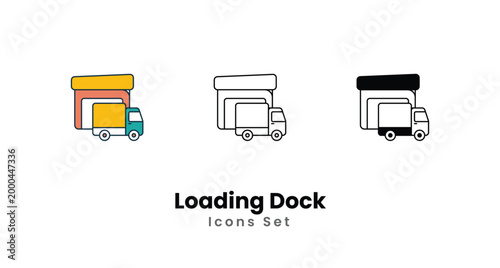 Loading Dock icons vector set stock illustration