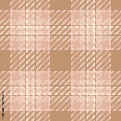 Layered texture textile vector, graph plaid check tartan. Customized fabric pattern seamless background in light and orange colors.