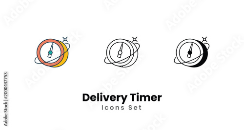 Delivery Timer icons vector set stock illustration