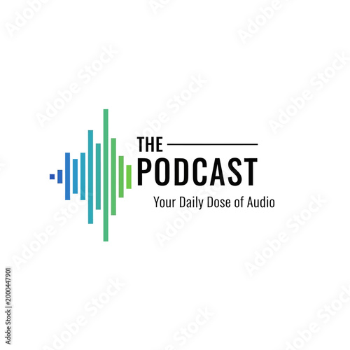 The Podcast Logo with Sound Wave - Your Daily Dose of Audio